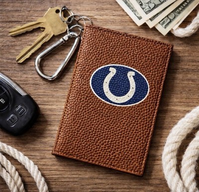 NFL INDIANAPOLIS COLTS Brown Pebble Grain ID Holder Clip NEW 4x3