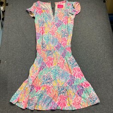 Lilly Pulitzer Womens Donna Romper Size XS Multicolor Coral Reef Smocked Flutter