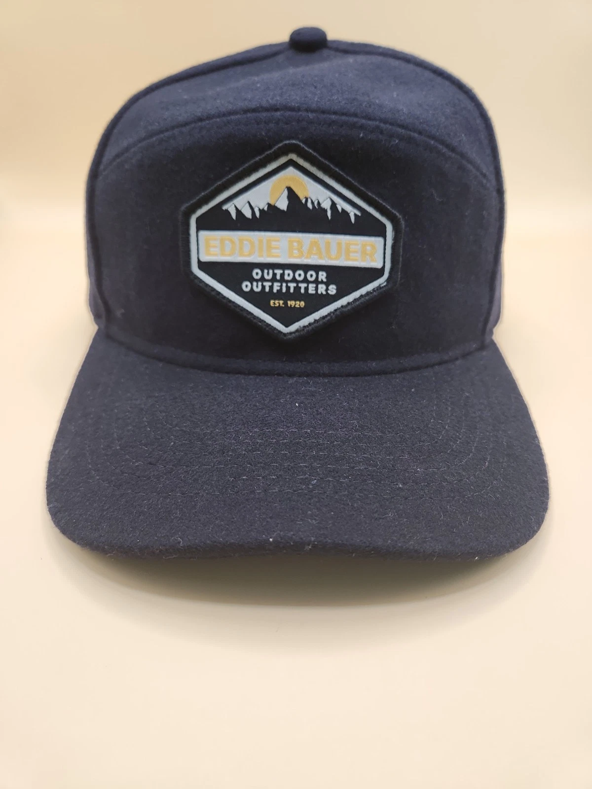 New Eddie Bauer Wool Hat Hiking Snapback Navy Blue