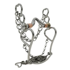 5 3/8" Acero Freno Corazon Charro Cobre Horse Bit Copper