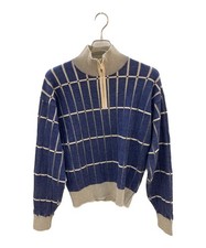jacquemus Wool knit zip-up knit Size: M Navy x Men beige