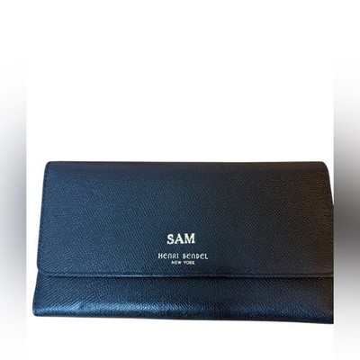 HENRI BENDEL ヘンリベンデル ウォレット Henri Bendel Black Leather Uptown Tri-Fold Wristlet Wallet | eBay