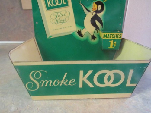 VINTAGE KOOL CIGARETTES TIN MATCH HOLDER STORE DISPLAY W/PENGUIN #2 - Picture 6 of 10