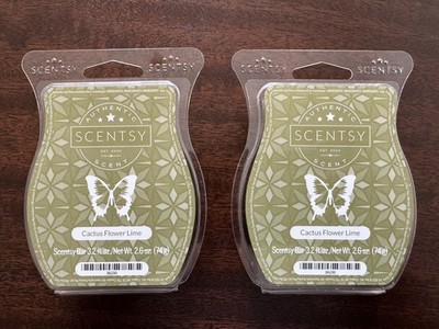 Lot of 2 Scentsy Cactus Flower Lime Wax Bars Tarts Melts
