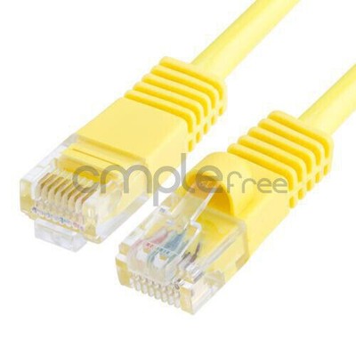 1.5FT CAT5e Cable Ethernet Lan Network CAT5 RJ45 Patch Cord Internet Yellow NEW