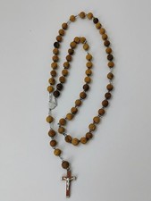 Catholic Olive Wood Rosary Prayer Beads Crucifix Jerusalem 26"