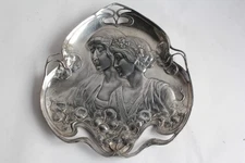WMF Women Art Nouveau Silver Plated Platter (63654)