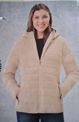 ElleNor Damen Thermo Steppjacke mit Kapuze, Gr. 40/42, beige, Neu!!!