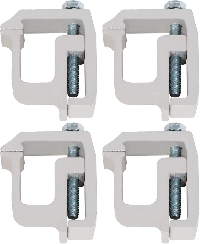 ⭐4 PCS Silver Truck Cap Topper Camper Shell Mounting Clamps Heavy Duty Aluminum Foto 3 de 4