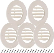 (5-Pack) 6.5" RV Ceiling Vent Covers for Inside Camper, AC 5pk, White 