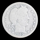 1903 Barber Silver Quarter