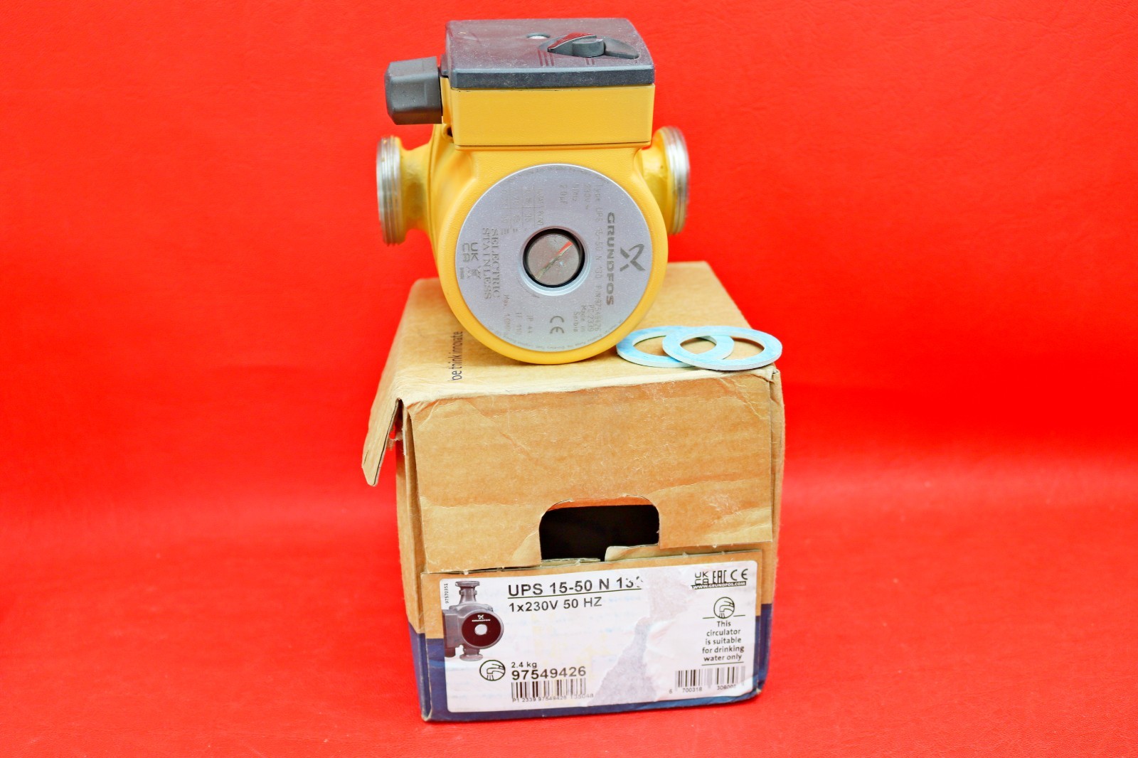 Grundfos UPS 15-50N 130 Stainless Steel Hot Water Pump 97549426