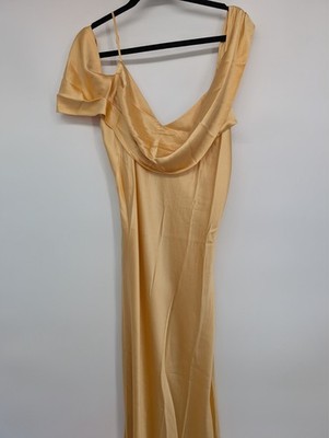 reformation ronda silk dress yellow Reformation + Ronda Silk Dress