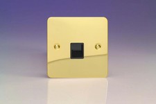 Image of Telephone Socket Brass Extension Ultraflat Polished + Black Insert Varilight