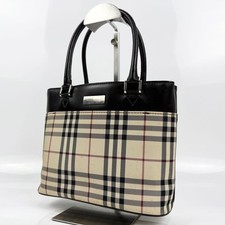 Burberry Mini Borsa Borsetta Beige Pelle Tela Donna Usata dal Giappone