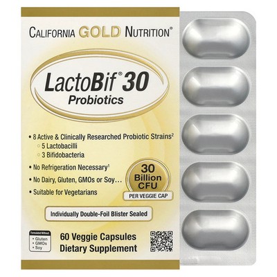 LactoBif  30 Probiotics, 30 Billion CFU, 60 Veggie Capsules