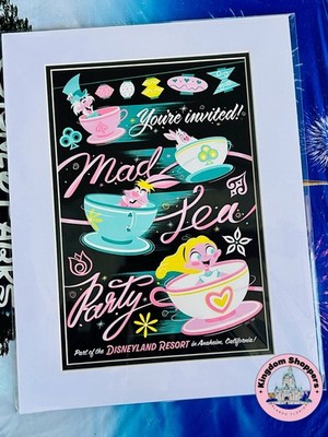 Disney Parks Eric Tan Disneyland Resort Alice Mad Tea Party Matte Print 14x18 