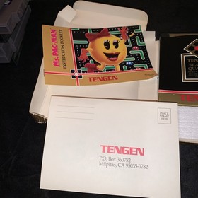 Nintendo MS. PAC-MAN Original TENGEN NES Release Box Game And Manual