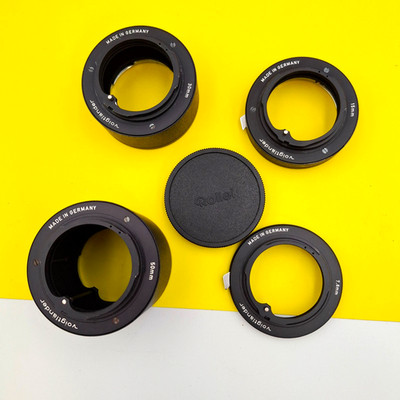VOIGTLANDER Verlängerungsrohr Ring Set 7,8 mm 15 mm 30 mm 50 mm QBM mit Rolllei Kappe. refbj