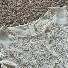 Coincidence & Chance Urban Outfitters Cream Lace Mini Dress Cap Sleeve Sz Small