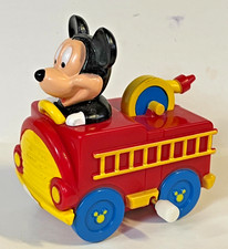 Disney Mickey Mouse Wind Up Fire Truck Toy - New p4