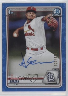 2020 Bowman Chrome Prospects Blue Refractor 8/150 Alvaro Seijas #CPA-AS Auto fm0