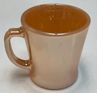 Fire King Peach Luster Iridescent D Handle Coffee Tea Cup Mug Vintage USA