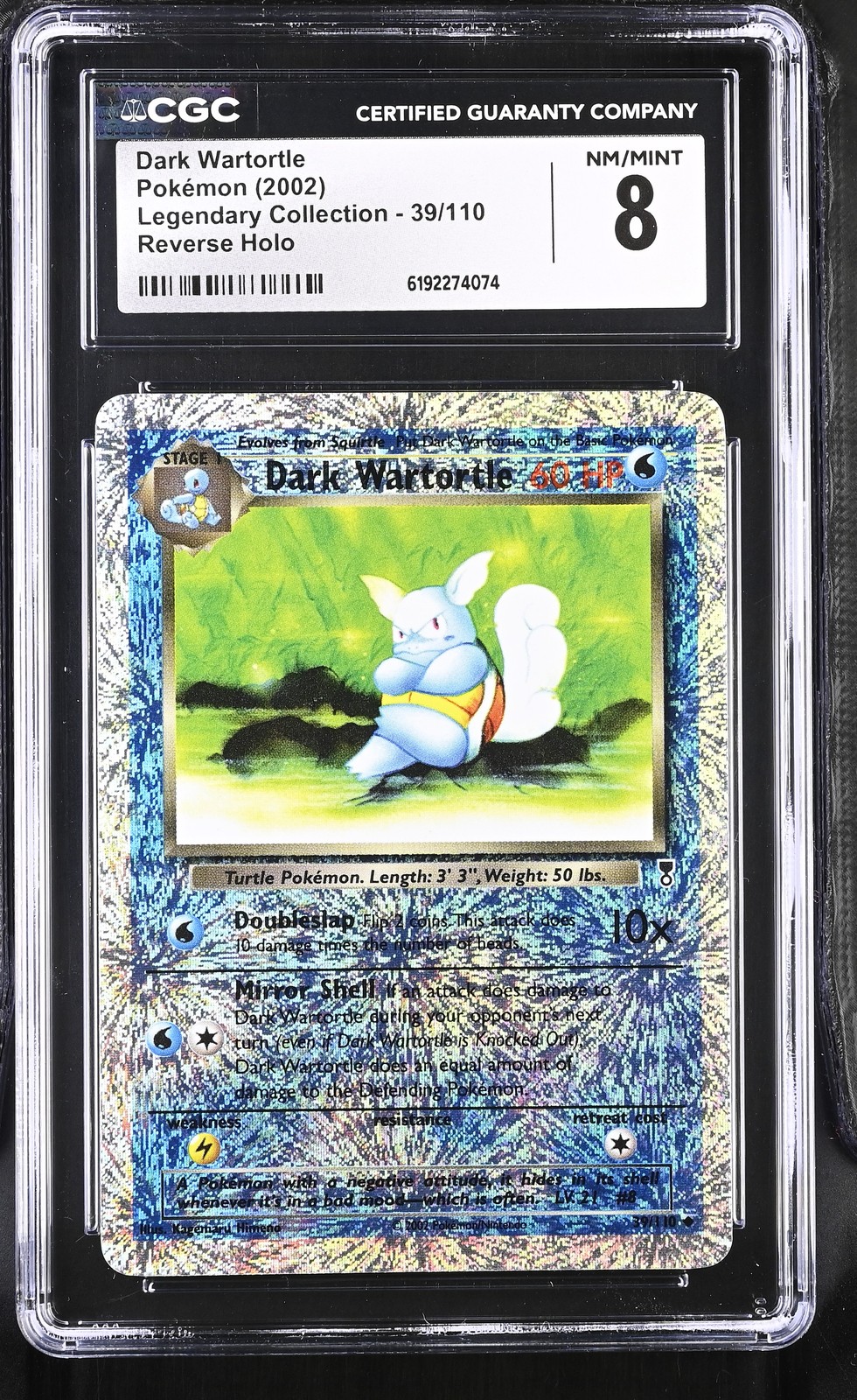 CGC 8 Dark Wartortle 39/110 Legendary (Collection) Reverse Holo Pokemon Card