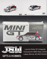 Mini GT Lancia Delta HF Integrale Evoluzione 1992 1000 Lakes Winner #3 #322 1/64