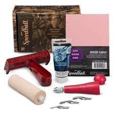 Speedball Block Printing Starter Kit with Ink, Brayer, Carve Tools, Lino Handle