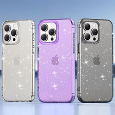 For iPhone 11 12 13 14 15 Pro Max Bling Glitter TPU Case Shockproof Back Cover