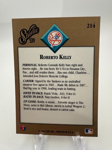 1992 Leaf Studio Baseball - #1-250 - Complete Your Set - You Pick - Picture 449 of 519
