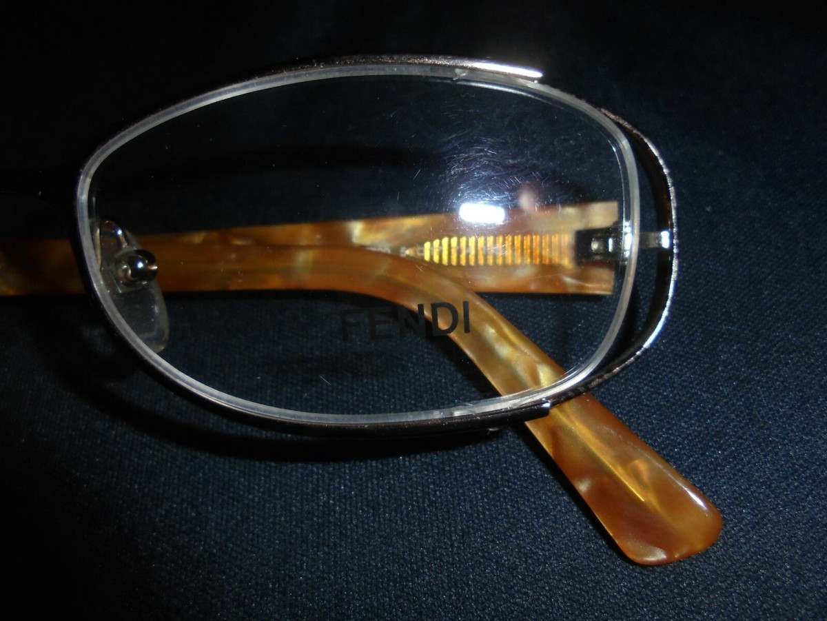 WOMENS FENDI BROWN SIDES GOLD/LOGO METAL/ACETATE EYEGLASSES  display picture 2