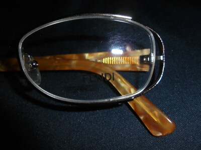 WOMENS FENDI BROWN SIDES GOLD/LOGO METAL/ACETATE EYEGLASSES  display picture 1