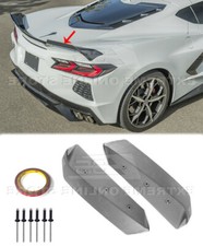 Hydro-Dipped Carbon Fiber Wing Wickers Pair For 20-Up Corvette C8 Z51 Spoiler