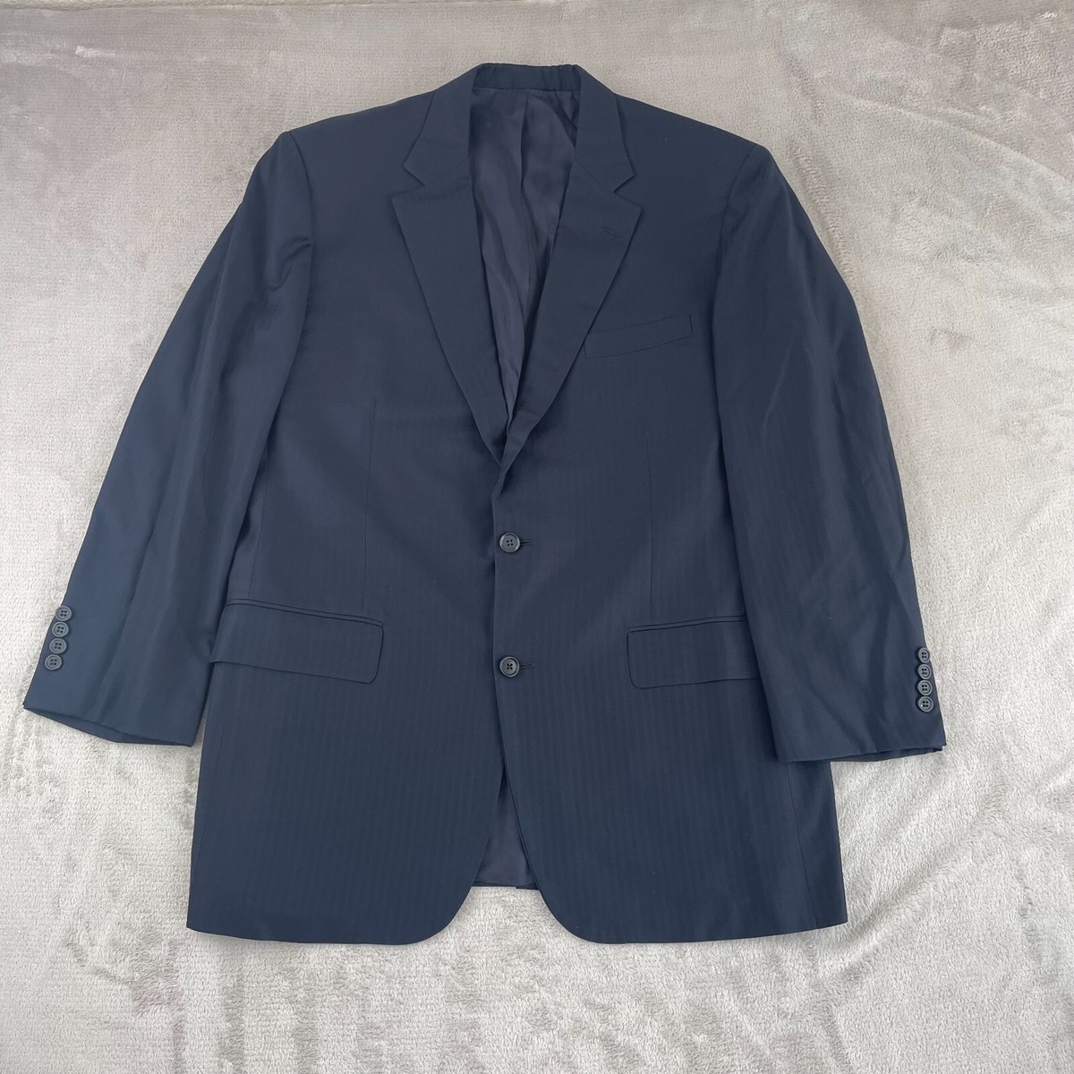 Brooks Brothers Loro Piana Suit Men 48 Navy Blue Pleated