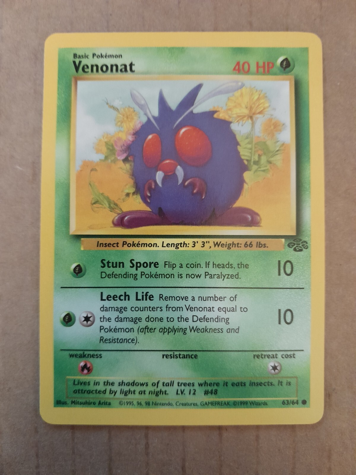 Pokemon Venonat 63/64 Jungle NM See Pictures