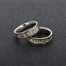 Stainless Steel Couple Ring-Golden Crown Her King His Queen Husband Wife Jewelry