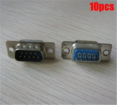 DB9 Male DB9M Solder Type Connector D-Sub 10Pcs 9 Pin New Ic eo