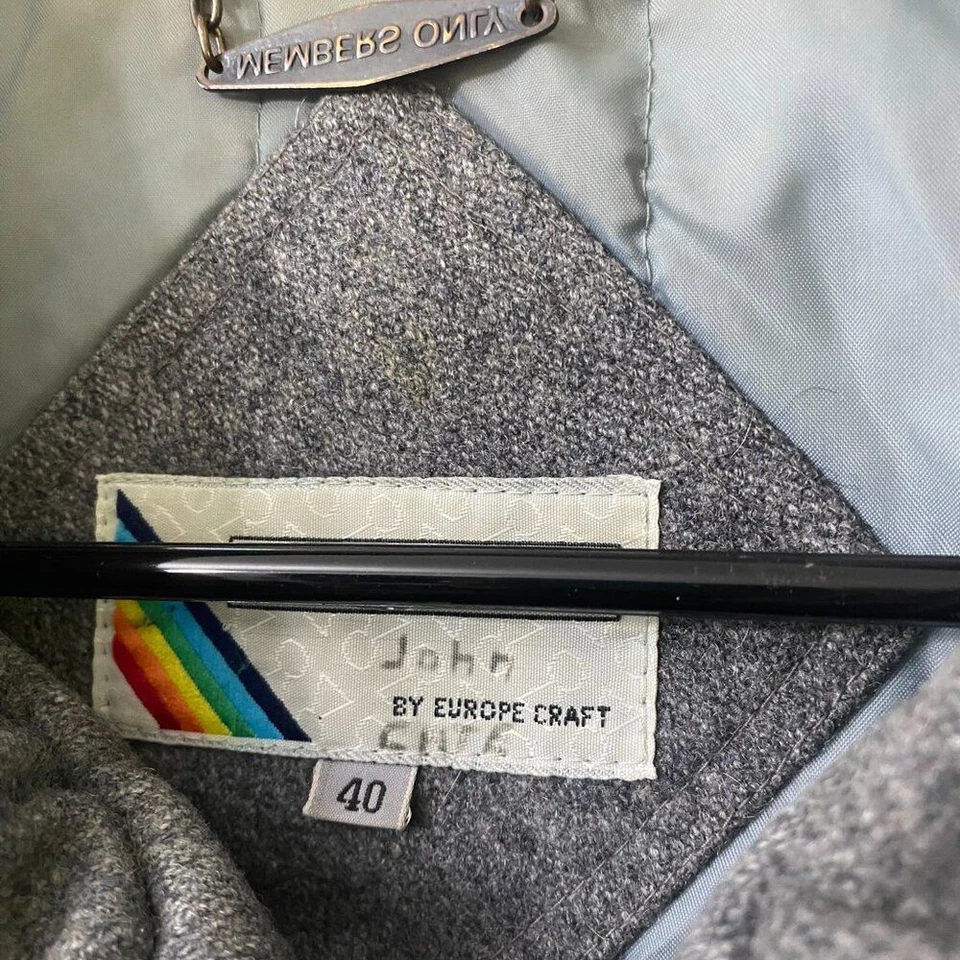 Vintage 80's Members Only Bomber Wool Jacket Full Zip Gray Mens Sz 40 - Image 4 of 4