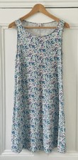 Liberty X Uniqlo Women’s Blue Ditsy Floral Sleeveless Jersey Dress S UK 10 EU 38