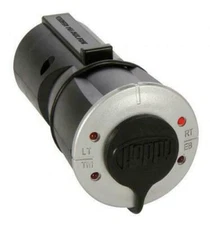 Hopkins 47535 Trailer Adapter 7 Way Blade To6 Way Round W/circuit Tester