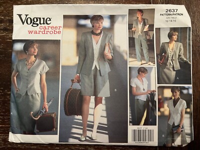 Vogue 2637 UNCUT Sewing Pattern, Misses' Jacket, Top, Skirt
