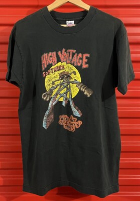 *RARE* Vtg High Voltage Gaming Software T Shirt Mens Medium Single Stitch Black