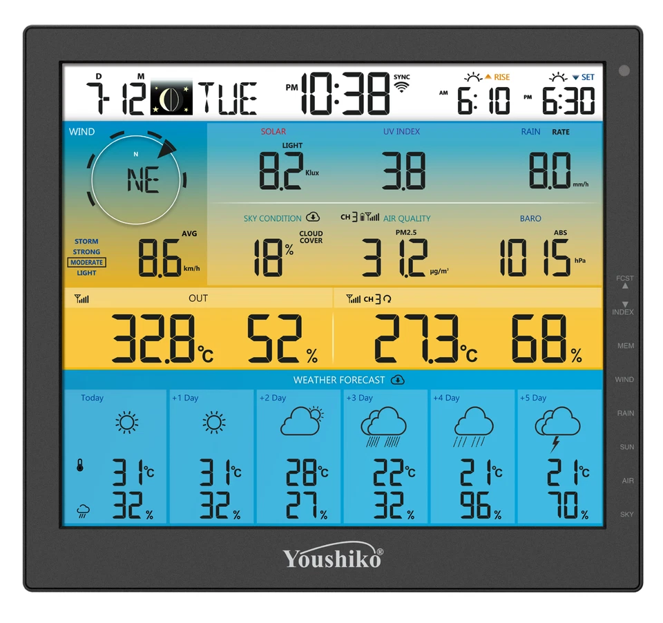 6-Day Forecast WI-FI weather station with 7-in-1 professional sensor - Image 4 of 4