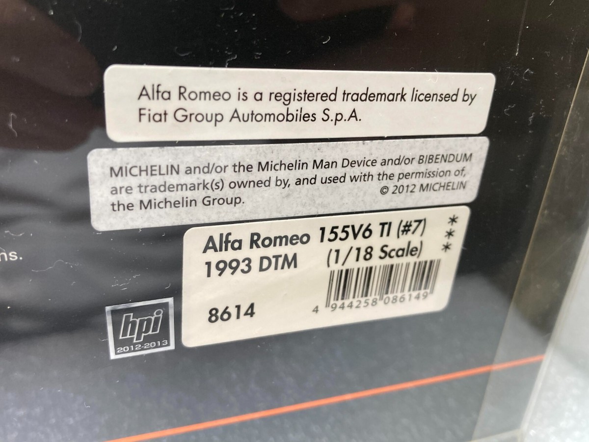 HPI RACING 1/18 8614 ALFA ROMEO 155 V6 TI (#7) 1993 DTM A HPI RACING 1/18 8614 ALFA ROMEO 155 V6 TI (#7) 1993 DTM A