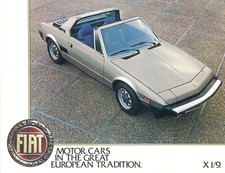1980 Fiat X1/9 USA Edition Sales Sheet Brochure
