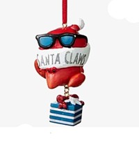 Holiday Lane at The Beach Santa Lobster with Gifts Ornament