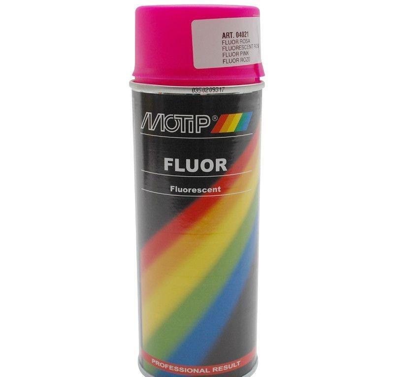 Peinture rose fluo en bombe Motip 400ml à séchage rapide et haute résistance aux UV 04021
