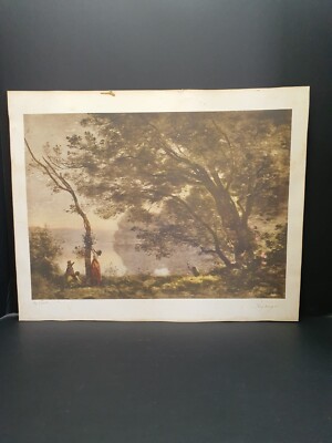 Vintage Camille Corot Print Signed Entitled 